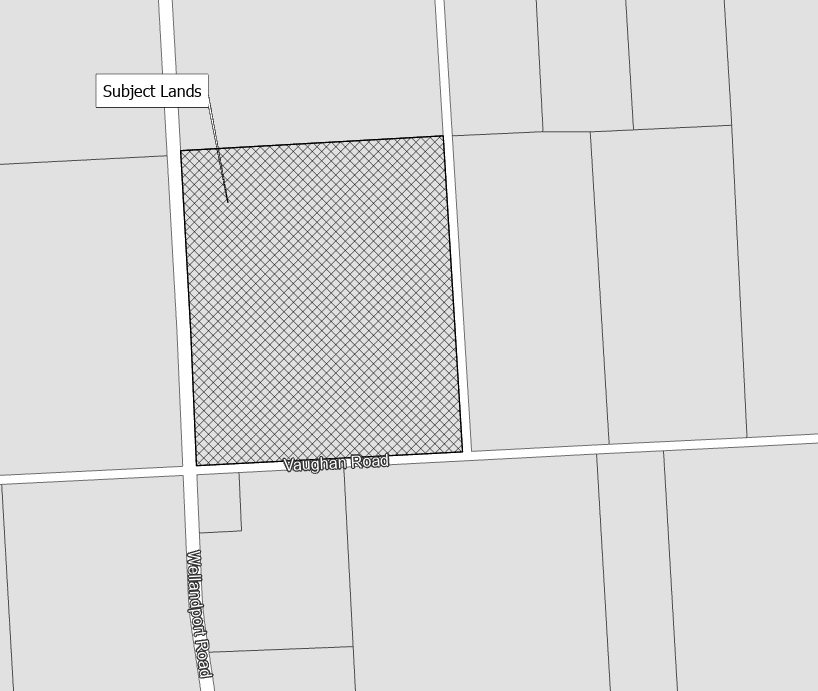 Map showing location of subject lands